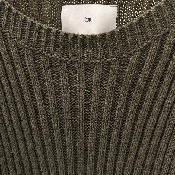 Olive Ribbed Knit Dress - Picture 3 of 5